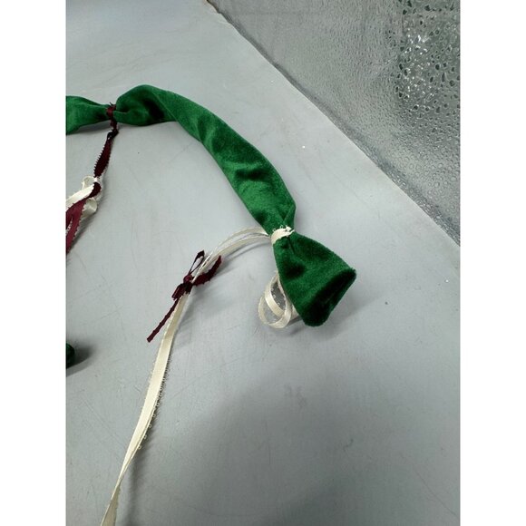 Christmas Green Velvet Star Garland With Ribbon Accents or Archway Doorway READ - Picture 2 of 6